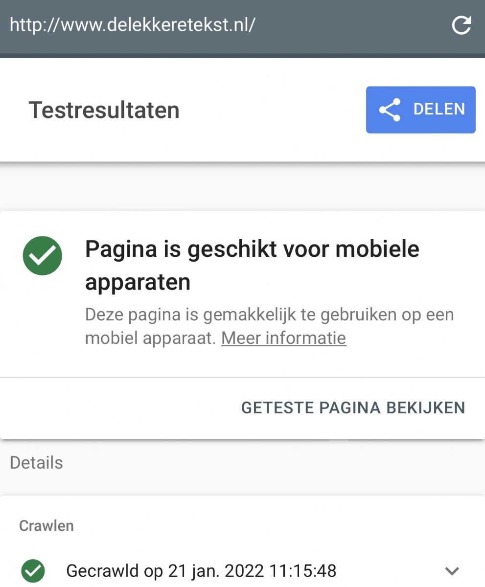 Mobielvriendelijke test_Resultaat